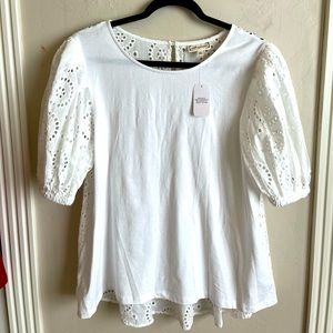 White Eyelet-back Shirt. New!